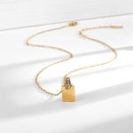 Gold Plated Book Letter Pendant Necklace - Image 2