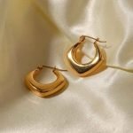 Luxe Facet Geometric Titanium Earrings