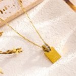 Gold Plated Book Letter Pendant Necklace
