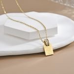 Gold Plated Book Letter Pendant Necklace - Image 3