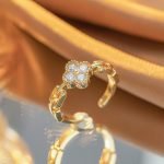 Zircon Bloom Gold Electroplated Adjustable Ring - Image 2