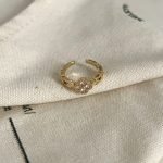 Zircon Bloom Gold Electroplated Adjustable Ring - Image 4