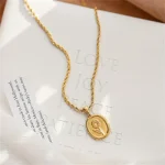 Floral Charm Coin Pendant Necklace