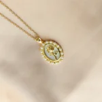 Pearl Rose Medallion Pendant Necklace - Image 2