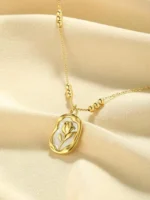 Ornate Roselight Radiance Pendant Necklace ( White ) - Image 11