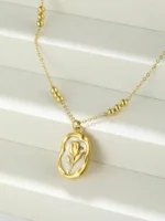 Ornate Roselight Radiance Pendant Necklace ( White ) - Image 9