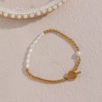 Velour Pearl Link Bracelet - Image 2