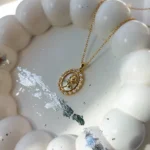 Pearl Rose Medallion Pendant Necklace - Image 5