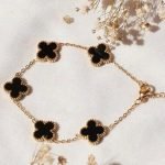 Black Bloom Charm Bracelet