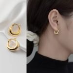 Golden Orbit Hoops earrings - Image 5