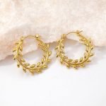 Wheat Vine Gold Hoops - Image 5
