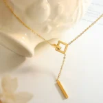 Twin Frame Interlink Pendant Necklace