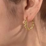 Wheat Vine Gold Hoops - Image 6
