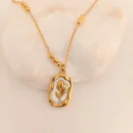 Ornate Roselight Radiance Pendant Necklace ( White ) - Image 2