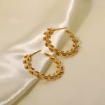 Wheat Vine Gold Hoops - Image 3