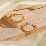 Wheat Vine Gold Hoops - Image 2