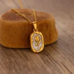 Ornate Roselight Radiance Pendant Necklace ( White ) - Image 4