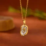 Ornate Roselight Radiance Pendant Necklace ( White ) - Image 8