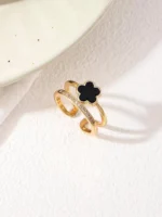 Midnight Clover Glow Adjustable Ring - Image 2