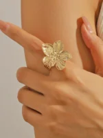 Petal Shine Blossom Adjustable Finger Ring - Image 3