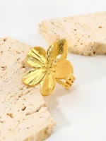 Petal Shine Blossom Adjustable Finger Ring - Image 5