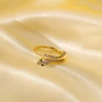 Emerald Eyes Serpent Spark Adjustable Ring