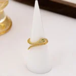 Emerald Eyes Serpent Spark Adjustable Ring - Image 6