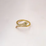 Emerald Eyes Serpent Spark Adjustable Ring - Image 5