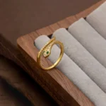 Emerald Eyes Serpent Spark Adjustable Ring - Image 3