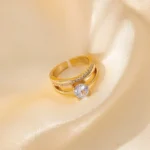 Regal Glow Solitaire Adjustable Ring