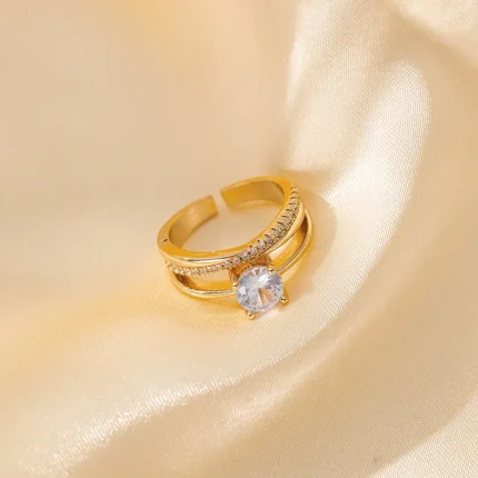 Regal Glow Solitaire Adjustable Ring