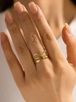 Seren Wave Adjustable Finger Ring - Image 3