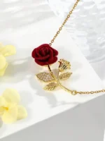 Roselia Crimson Velvet Necklace - Image 5
