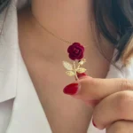 Roselia Crimson Velvet Necklace - Image 2