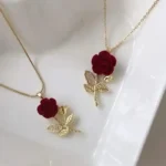 Roselia Crimson Velvet Necklace