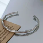 Bamboo Grove Cuff Bracelet (Silver) - Image 3
