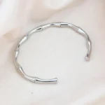 Bamboo Grove Cuff Bracelet (Silver)