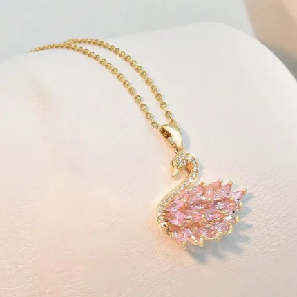 Pink Swanora Pendant Necklace