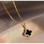 Crystal Noir Clover Necklace - Image 6