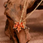 Autumn Flame Leaf Necklace - Image 7