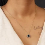 Crystal Noir Clover Necklace - Image 4