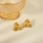 Refine Folded Studs Earrings - Image 2
