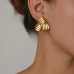 Refine Folded Studs Earrings - Image 3