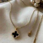 Crystal Noir Clover Necklace - Image 2