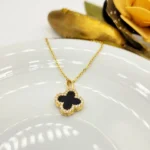 Crystal Noir Clover Necklace - Image 7