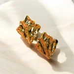 Crumpled Silk Studs Earrings