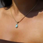 Blue Mist Teardrop Pendant necklace - Image 6