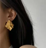 Crumpled Silk Studs Earrings - Image 3