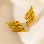 Tri-Wingline Studs Earrings