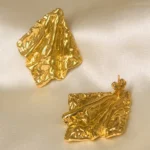 Crumpled Silk Studs Earrings - Image 2